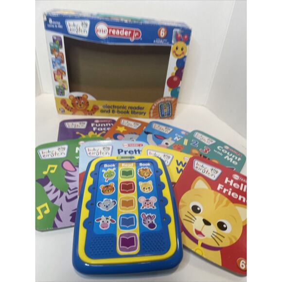 8-BOOK LIBRARY - Baby Einstein Me Reader Jr w/Electronic Reader for 6 M Tested - Picture 1 of 11